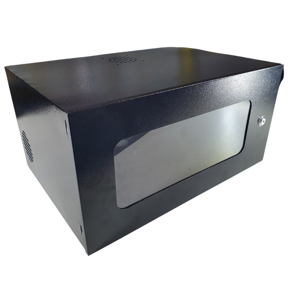 Mini Rack 05ux350mm Preto Visor Acrílico Linha Econômico 