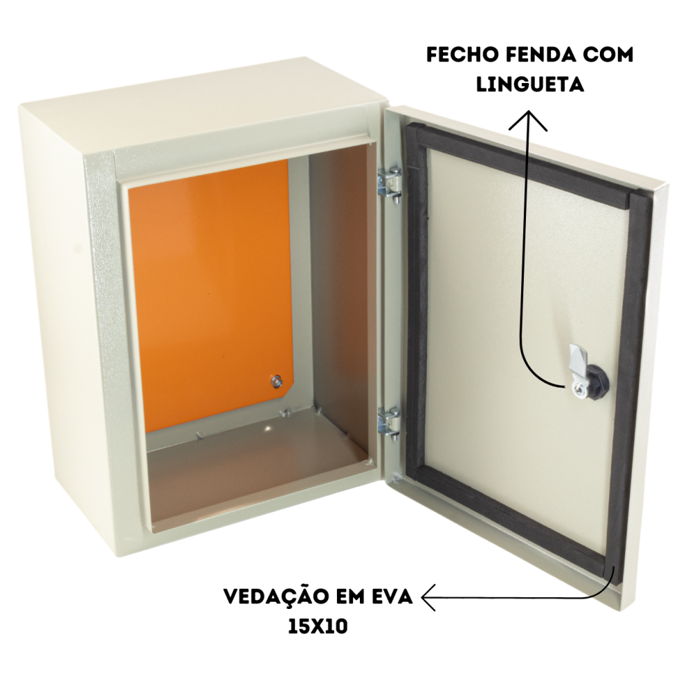 Caixa de Comando 400x300x200mm C/ Fechadura 