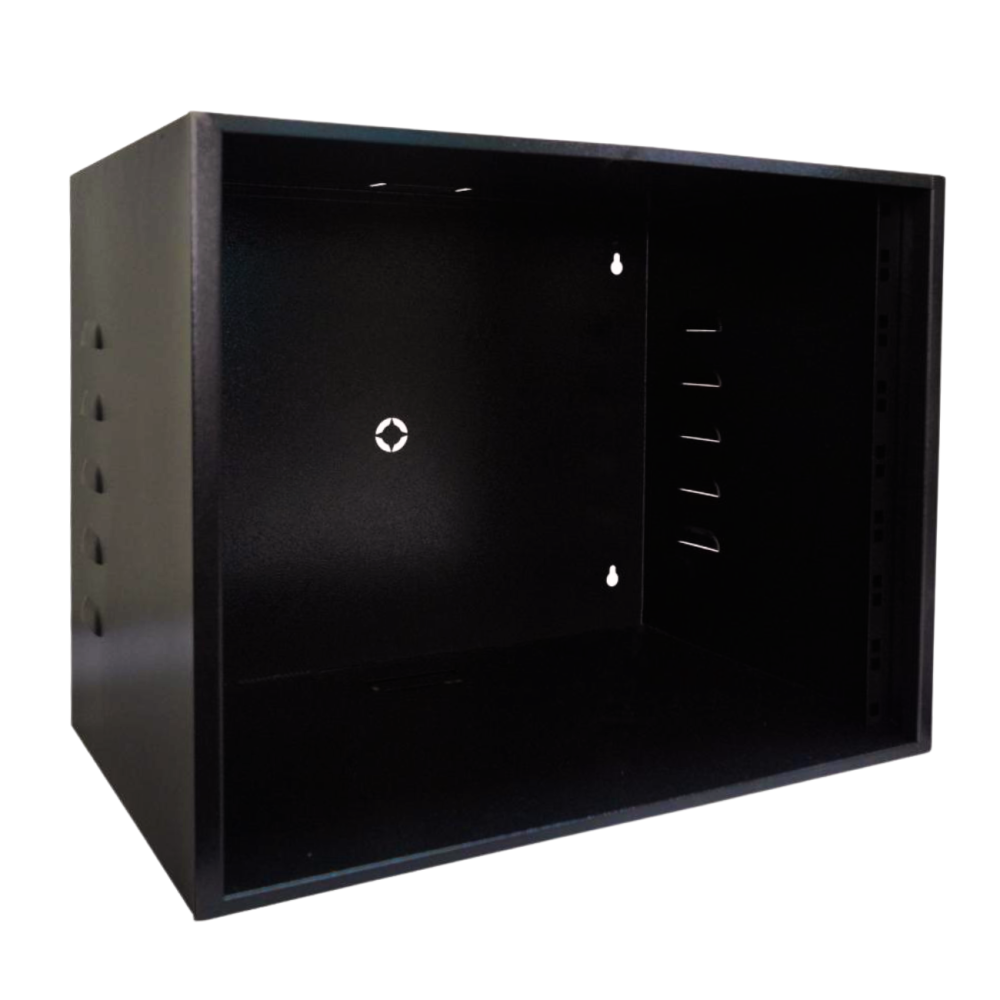Rack 8U x 350mm Padrão 19'' Economico Preto Visor Acrilico 