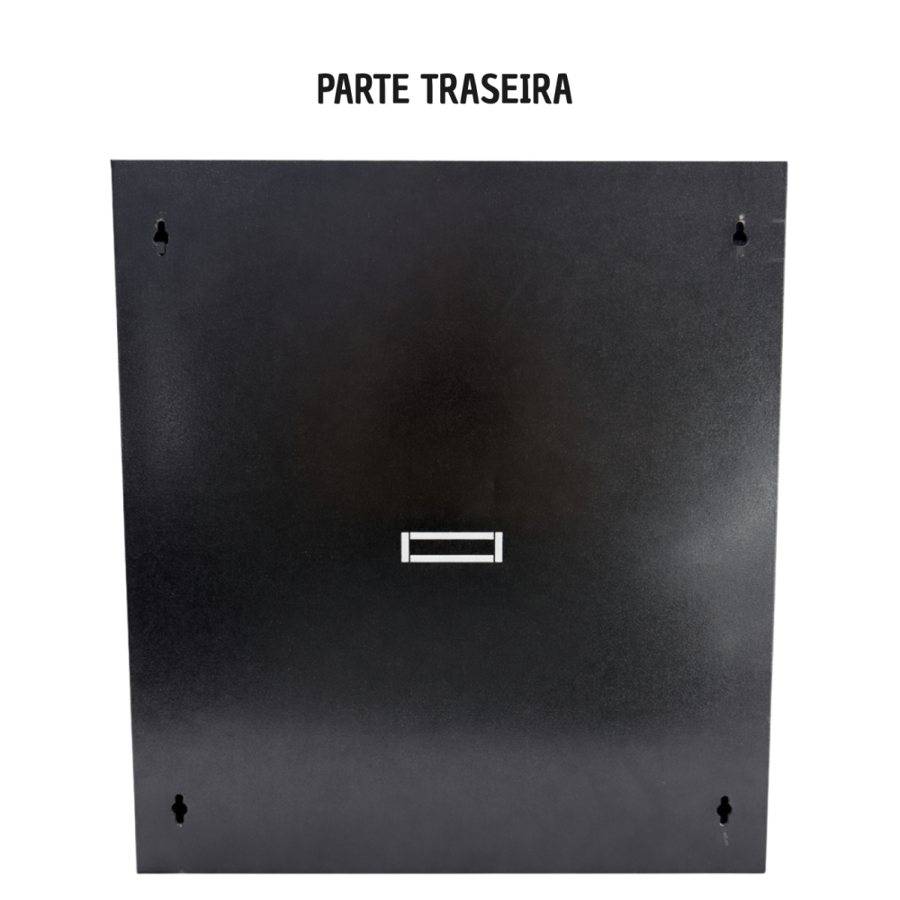 Mini Rack Padrão 19'' 12u x 400mm Preto Visor Acrilico