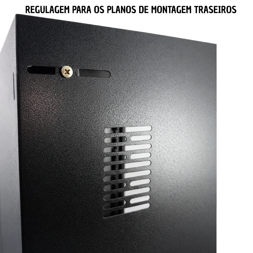 Mini Rack Padrão 19'' 12u x 400mm Preto Visor Acrilico