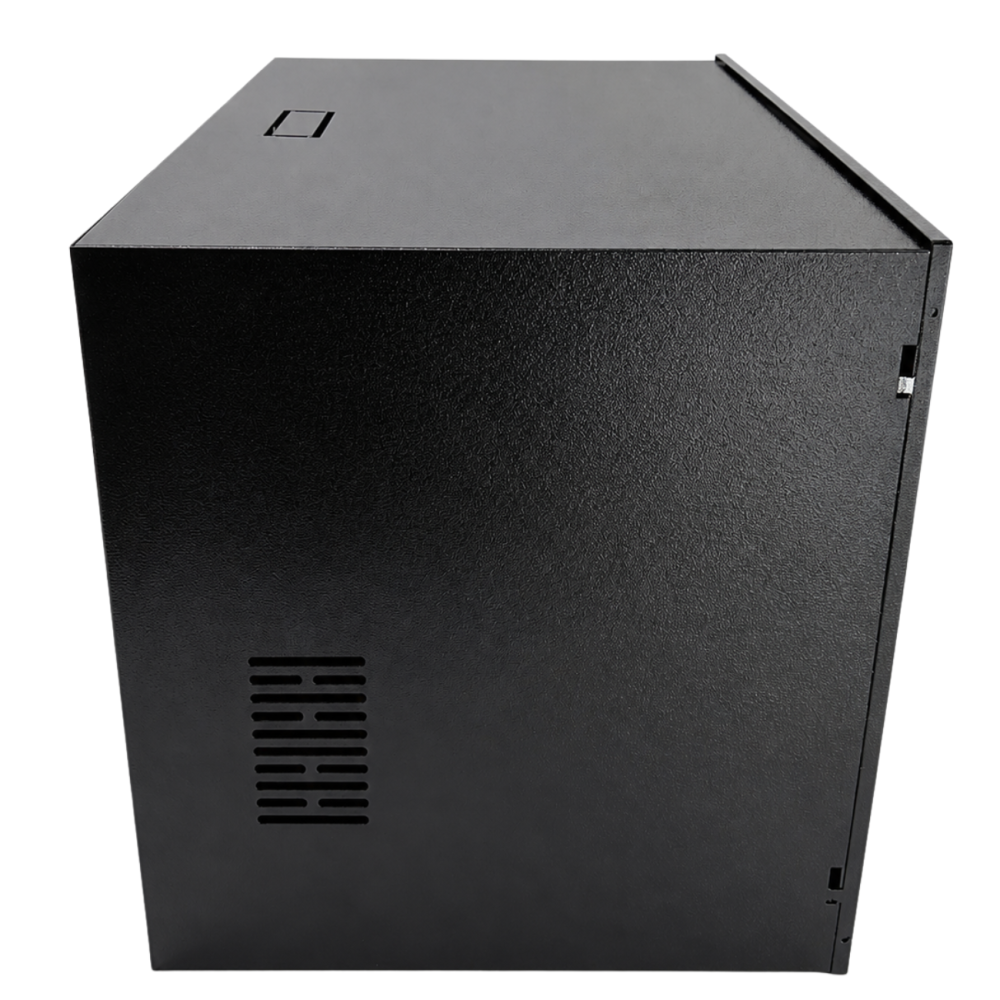 Mini Rack  Padrão 19'' 8U x 350mm Preto Visor Acrilico 